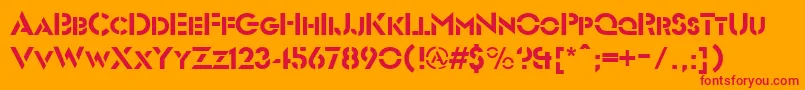 Futuriststencil Font – Red Fonts on Orange Background