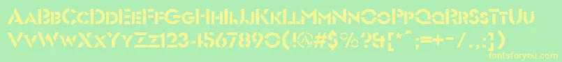 Futuriststencil Font – Yellow Fonts on Green Background
