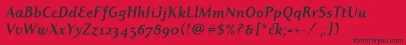 DyadisositcTtРџРѕР»СѓР¶РёСЂРЅС‹Р№РљСѓСЂСЃРёРІ Font – Black Fonts on Red Background