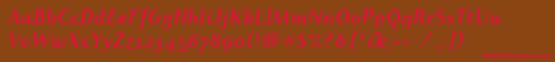DyadisositcTtРџРѕР»СѓР¶РёСЂРЅС‹Р№РљСѓСЂСЃРёРІ Font – Red Fonts on Brown Background