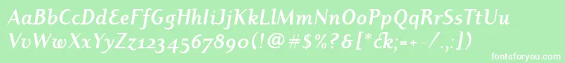 DyadisositcTtРџРѕР»СѓР¶РёСЂРЅС‹Р№РљСѓСЂСЃРёРІ Font – White Fonts on Green Background