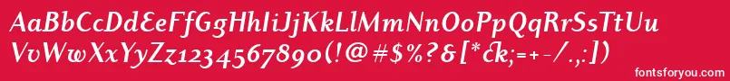 DyadisositcTtРџРѕР»СѓР¶РёСЂРЅС‹Р№РљСѓСЂСЃРёРІ Font – White Fonts on Red Background