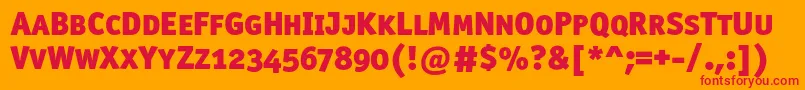 Officinasansblackscc Font – Red Fonts on Orange Background