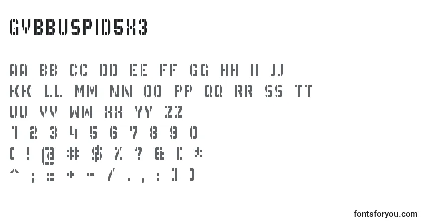 Fuente GvbBusPid5x3 - alfabeto, números, caracteres especiales