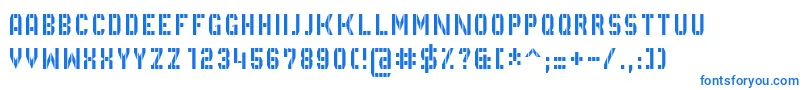 フォントGvbBusPid5x3 – 白い背景に青い文字