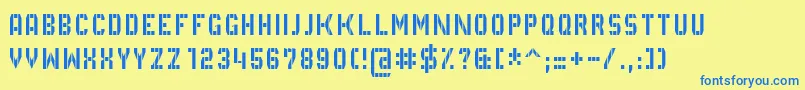 GvbBusPid5x3 Font – Blue Fonts on Yellow Background