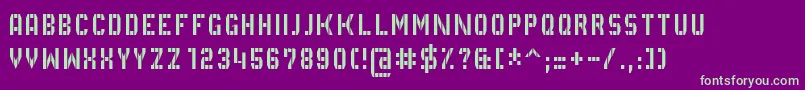 GvbBusPid5x3 Font – Green Fonts on Purple Background