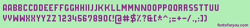 GvbBusPid5x3 Font – Purple Fonts on Green Background