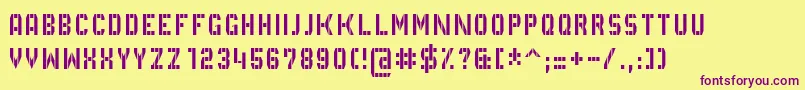 GvbBusPid5x3 Font – Purple Fonts on Yellow Background