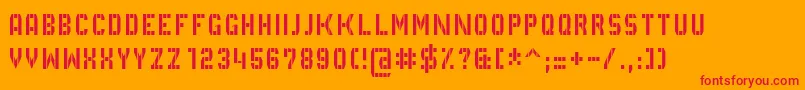 フォントGvbBusPid5x3 – オレンジの背景に赤い文字