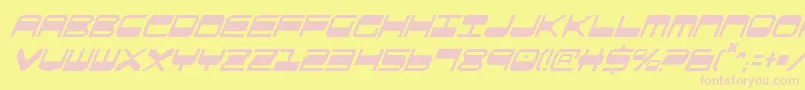 QuickgearCondensedItalic Font – Pink Fonts on Yellow Background