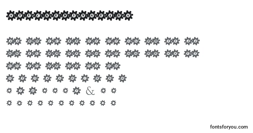 Schriftart StuckedInGears – Alphabet, Zahlen, spezielle Symbole
