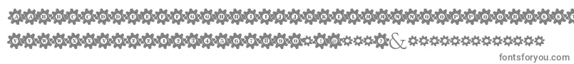 フォントStuckedInGears – 白い背景に灰色の文字