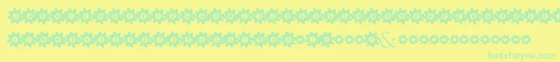 StuckedInGears Font – Green Fonts on Yellow Background