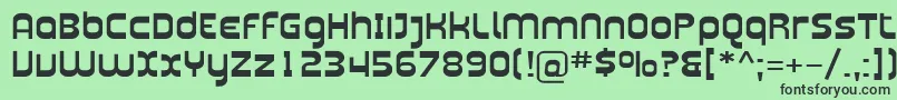 フォントPlasmaticaExt – 緑の背景に黒い文字