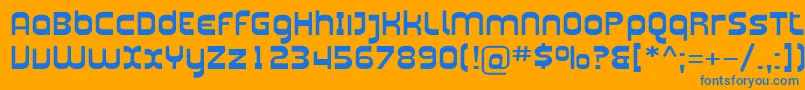 PlasmaticaExt Font – Blue Fonts on Orange Background