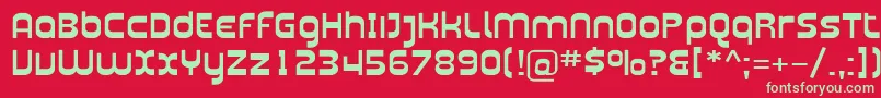 フォントPlasmaticaExt – 赤い背景に緑の文字