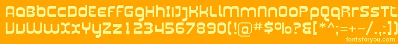 PlasmaticaExt Font – Yellow Fonts on Orange Background