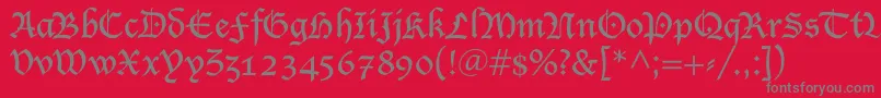 LucidaBlacklet Font – Gray Fonts on Red Background