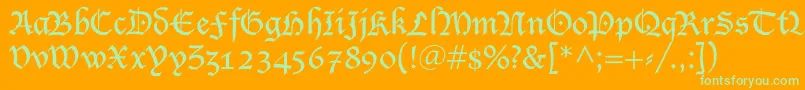 LucidaBlacklet Font – Green Fonts on Orange Background