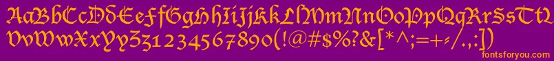 LucidaBlacklet Font – Orange Fonts on Purple Background