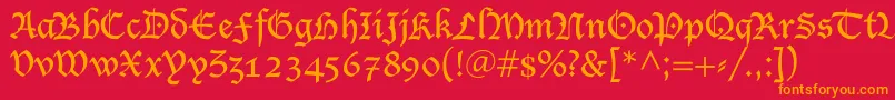 LucidaBlacklet Font – Orange Fonts on Red Background