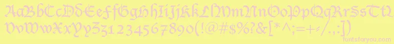 LucidaBlacklet Font – Pink Fonts on Yellow Background