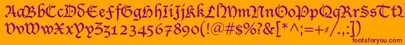 LucidaBlacklet Font – Purple Fonts on Orange Background