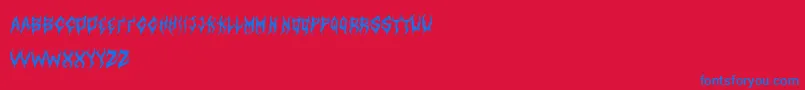 ArtdystopiaIi Font – Blue Fonts on Red Background