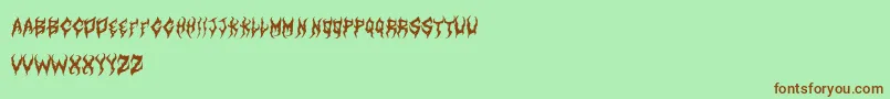 ArtdystopiaIi Font – Brown Fonts on Green Background