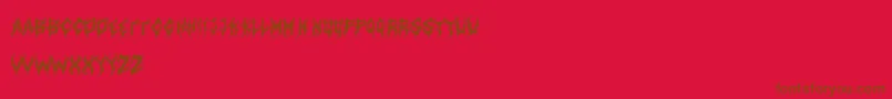 ArtdystopiaIi-Schriftart – Braune Schriften auf rotem Hintergrund