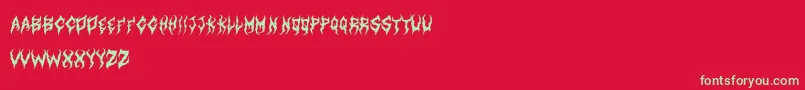 ArtdystopiaIi-fontti – vihreät fontit punaisella taustalla