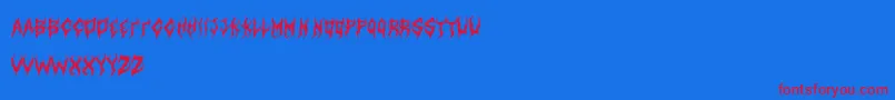 ArtdystopiaIi Font – Red Fonts on Blue Background