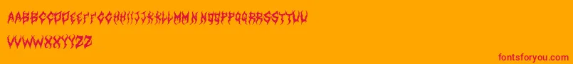 ArtdystopiaIi-fontti – punaiset fontit oranssilla taustalla