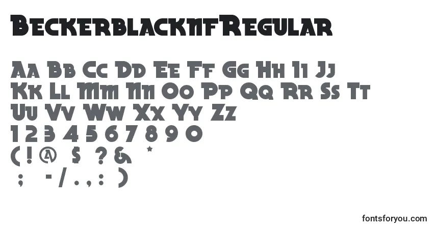 BeckerblacknfRegular-fontti – aakkoset, numerot, erikoismerkit