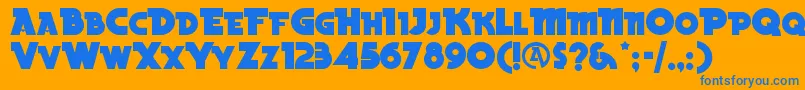BeckerblacknfRegular Font – Blue Fonts on Orange Background