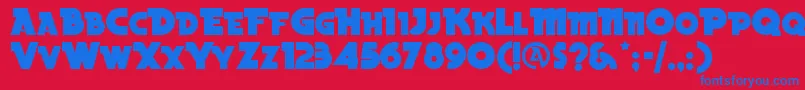 BeckerblacknfRegular Font – Blue Fonts on Red Background