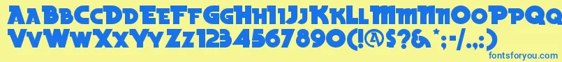 BeckerblacknfRegular Font – Blue Fonts on Yellow Background