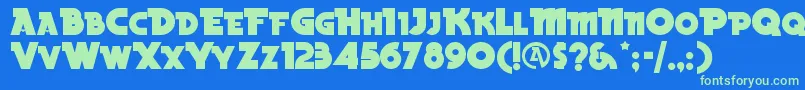 BeckerblacknfRegular Font – Green Fonts on Blue Background
