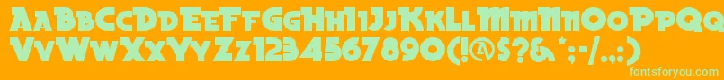 BeckerblacknfRegular Font – Green Fonts on Orange Background