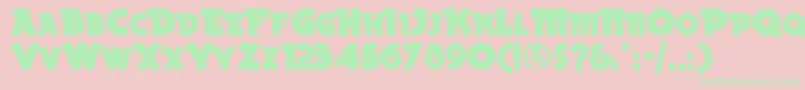 BeckerblacknfRegular Font – Green Fonts on Pink Background