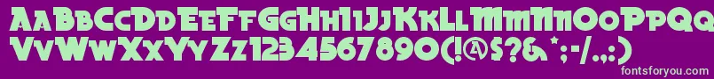 BeckerblacknfRegular Font – Green Fonts on Purple Background