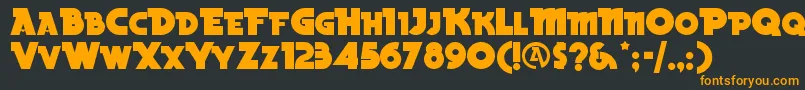 フォントBeckerblacknfRegular – 黒い背景にオレンジの文字