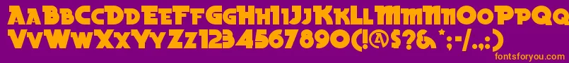 BeckerblacknfRegular Font – Orange Fonts on Purple Background