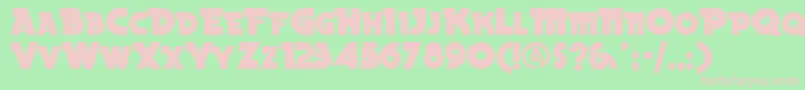 BeckerblacknfRegular-fontti – vaaleanpunaiset fontit vihreällä taustalla