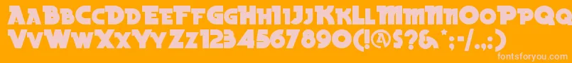 BeckerblacknfRegular-Schriftart – Rosa Schriften auf orangefarbenem Hintergrund