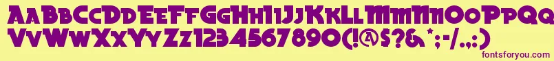 BeckerblacknfRegular-fontti – violetit fontit keltaisella taustalla