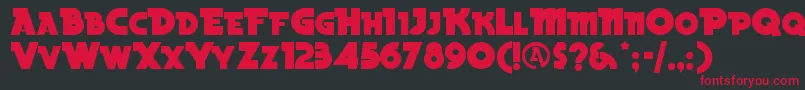 フォントBeckerblacknfRegular – 黒い背景に赤い文字