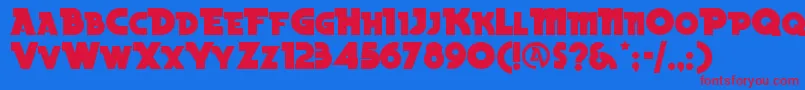 BeckerblacknfRegular Font – Red Fonts on Blue Background