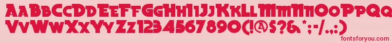 BeckerblacknfRegular Font – Red Fonts on Pink Background
